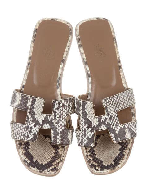 hermes mint sandals|Hermes snakeskin sandals.